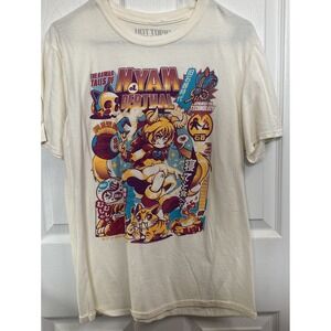 Hot Topic NYANDERTHAL Kawaii Graphic‎ Tee Men's Size M Cream T W/Graphic